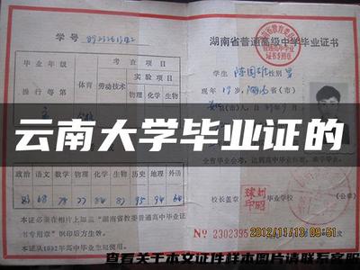 云南大學(xué)畢業(yè)證的